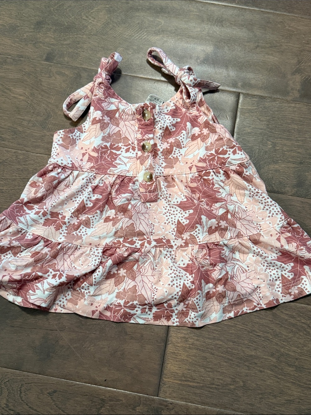 kate quinn Pink Floral Tie-Strap Tiered Tank